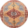 thumbnail image 1 of Ahgly Company Indoor Round Abstract Brown Persian Area Rugs, 5' Round, 1 of 6