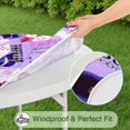thumbnail image 5 of Purple Butterfly Flower Text Pattern Round Fitted Tablecloth with Elastic Edge,Dining Table Cover Waterproof,Outdoor Round Tablecloth for Camping,Dining,Indoor and Outdoor, 5 of 7
