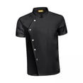 thumbnail image 1 of 3 Chaquetas De Chef Para Hombre Y Mujer, Con Botones A Presión, Para Servicio De Comida, De Verano, Para Camareros, Hoteles, Talla L, Color Negro, 1 of 8
