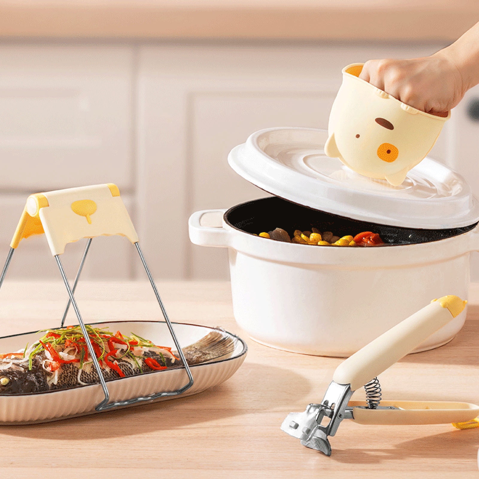 Pince Anti-brûlure Pour Plats Chauds - En Alliage D'aluminium, 12.4 Cm - Pour Poêles, Casseroles, Barbecues Et Plaques Chauffantes - 13