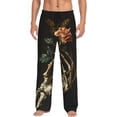thumbnail image 2 of Lsque Skeleton Hand Rose Butterfly Print Men's Pajama Pants, Lounge Pant - Comfortable Home Wear,Elastic Waistband, Stylish Design-Large, 2 of 9
