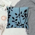 thumbnail image 2 of Qinduosi Abstract Throw Pillow Cushion Cover, of Birds Sitting on Tree Branch Sky Spring Inspired Illustration, Decorative Square Accent Pillow Case, ", Blue Black White, 2 of 5