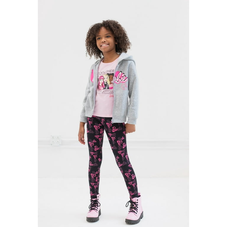 Barbie Little Girls Up Fleece Hoodie T-Shirt and 3 Piece Outfit Set Little Kid to Big Kid - Walmart.com