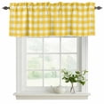 thumbnail image 2 of Yellow Valances for Windows, Decorative Rod Pocket Window Valance Curtains, Country French Rustic Buffalo Plaid Modern Art Short Curtain Drapes for Kitchen/Living Room, 2 Panels, 42" W x 18" L, 2 of 8