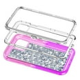 thumbnail image 4 of For Apple iPhone 11 Pro Tough Defender Sparkling Liquid Glitter Heart Case Cover Pink/Purple, 4 of 4