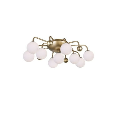 CWI Lighting Element 9 Light Contemporary Metal Flush Mount in Sun Gold
