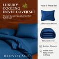 thumbnail image 4 of BedVoyage Queen Size Duvet Cover Set, Luxury 100% Viscose Derived from Bamboo, with 2 Standard Shams, Button Closure/Corner Ties, Silky-Soft, Lightweight & Cooling, 92x96, Full/Queen – Indigo, 4 of 8