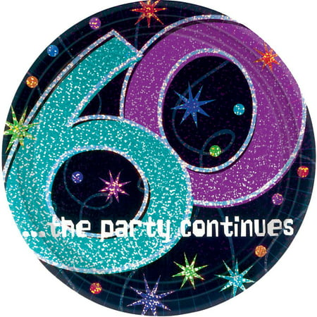 The Party  Continues 60th  Birthday  Cake Plates Party  