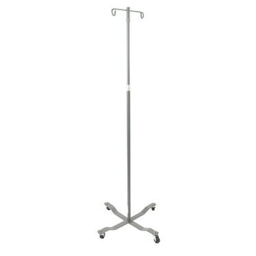 Drive Medical Economy Removable Top I. V. Pole, 2 Hook Top, Silver Vein ...