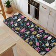 thumbnail image 5 of Black Daisy Flower Colorful Blooms Pattern Kitchen Rug Mat,Kitchen Runner Rugs Non Skid Washable,Decorative Kitchen Floor Mats for Kitchen,Sink,Laundry,17"x47.2", 5 of 7