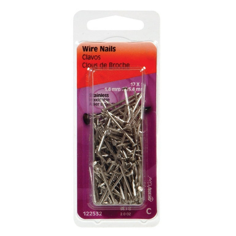Hillman 1 in. Wire Galvanized Steel Nail Flat Head Hillman 1 in. Wire Galvanized Steel Nail Flat Head