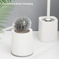thumbnail image 4 of Vikakiooze Toilet Brush And Caddy Holder Set,Toilet Brush And Holder Set,Toilet Bowl Brush And Holder With Long Handle, Plastic Holder Easy to Hide, Easy to Install, Deep Cleaning (White ), White, 4 of 8