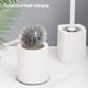 thumbnail image 4 of Fiudx Juego de Escobilla de Baño, Diseño Moderno Blanco, Base de Almacenamiento Compacta y Práctica, Cerdas de Limpieza Profunda de 360°, Esencial para El Baño, Fácil de Instalar, Tamaño 13 X 13 X 47, 4 of 6
