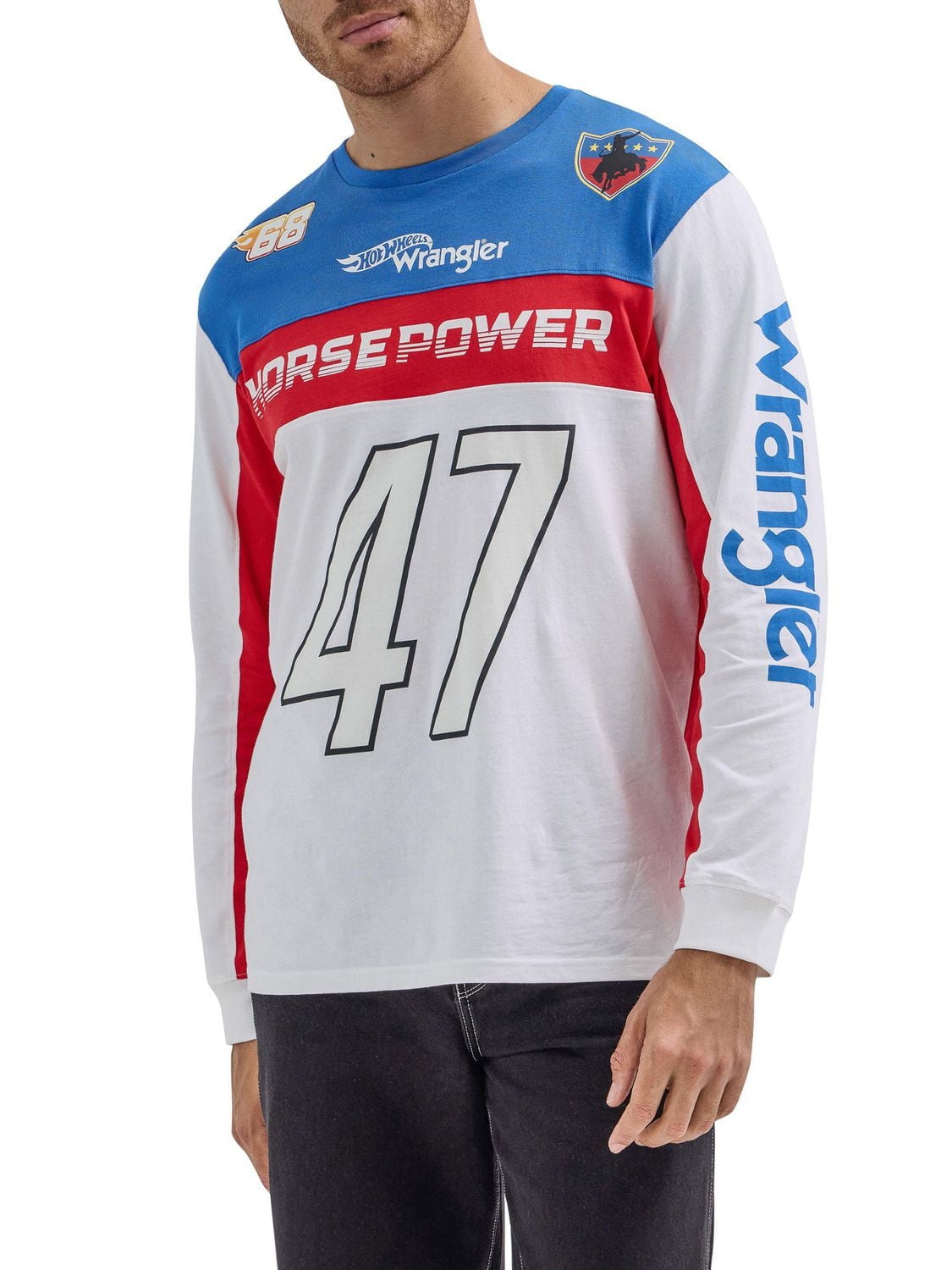 WRANGLER® x HOT WHEELS™ MEN’S LONG SLEEVE COLORBLOCKED TEE