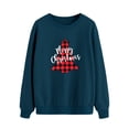 thumbnail image 3 of TWZH Women Christmas Tree Print Crew Neck Long Sleeve Plain Sweatshirt Top, 3 of 6