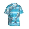 thumbnail image 2 of Daiia Dolphin Hawaiian Shirt for Men Gentle Cotton Regular Short Sleeve Casual-X-Large, 2 of 9