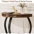 thumbnail image 6 of 23.6” Half-Round End Table, 2-Tier Semi Circle Side Table with Metal Frame, Rustic Half-Round Accent Table for Entryway, Living Room, or Bedroom – Thick Wood Top, Rustic Brown, 6 of 8