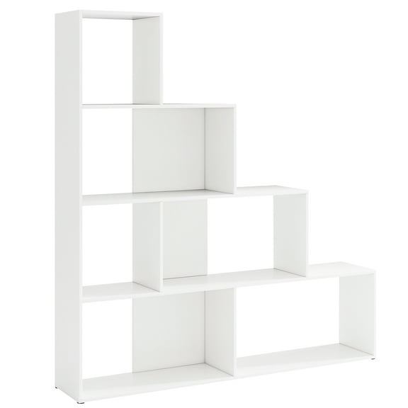 Topbuy 4-tier Ladder Bookshelf Freestanding Storage Shelf w/Open Cubes 2 Anti-tipping Devices