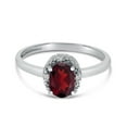 thumbnail image 6 of 14k White Gold Oval Garnet And Diamond Ring, 6 of 6