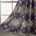thumbnail image 5 of Petrichor Elegant Curtains with Gold Silver Threads 2 Panels Set - Luxury Window Treatment Attached Valance, Sheer Backing, and 2 Tie Backs for Bedroom and Living Room, 54x84 inches, Purple, 5 of 10