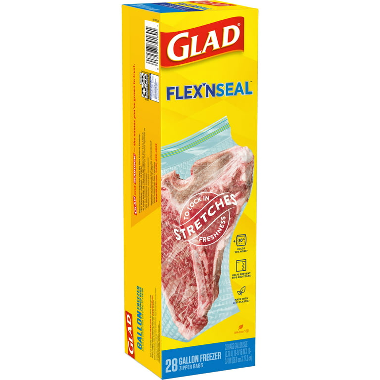 Glad FLEXN SEAL Gallon Freezer Storage Plastic Bags, 28 ct - Kroger