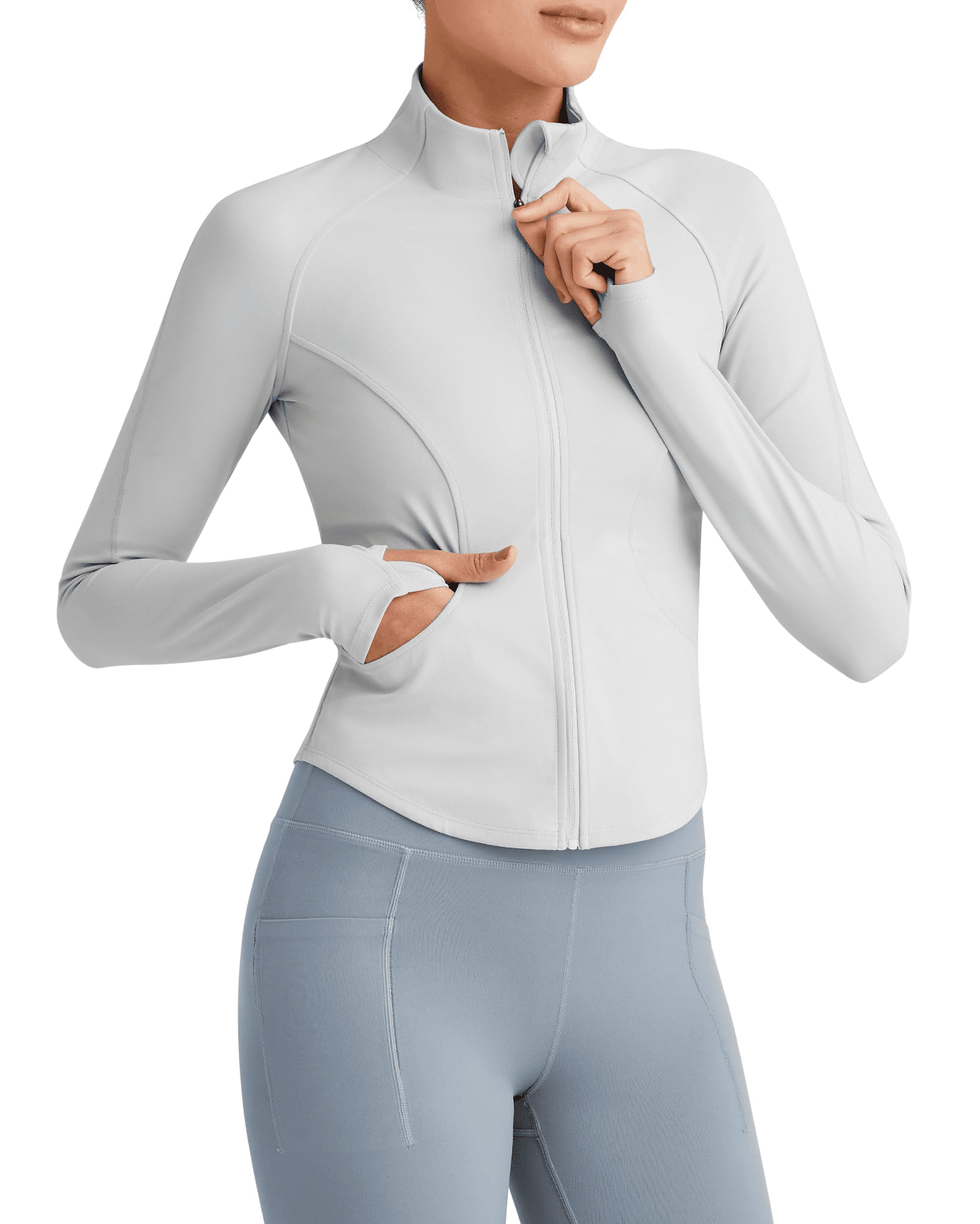 InstantFigure Women's Color Block Workout Zip-Up Jacket