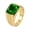 Green, variant on Men Vintage Square Green Gemstone Signet Biker Ring Gold Plated Stainless Steel Band Minimalist Chunky Statement Jewelry Size 9