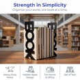 thumbnail image 5 of Unique Bargains Modern Geometric Metal Bookends for Office Black Style C 3"x3.1"x8.5", 5 of 6