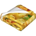 thumbnail image 4 of Mac and Cheese Blanket Funny Macaroni Pasta Real Food Throw Blankets Gifts for Kids Adults Lightweight Soft Fleece Cozy for Sofa Couch Bed Chair Room Birthday Decor 40x50in, 4 of 6