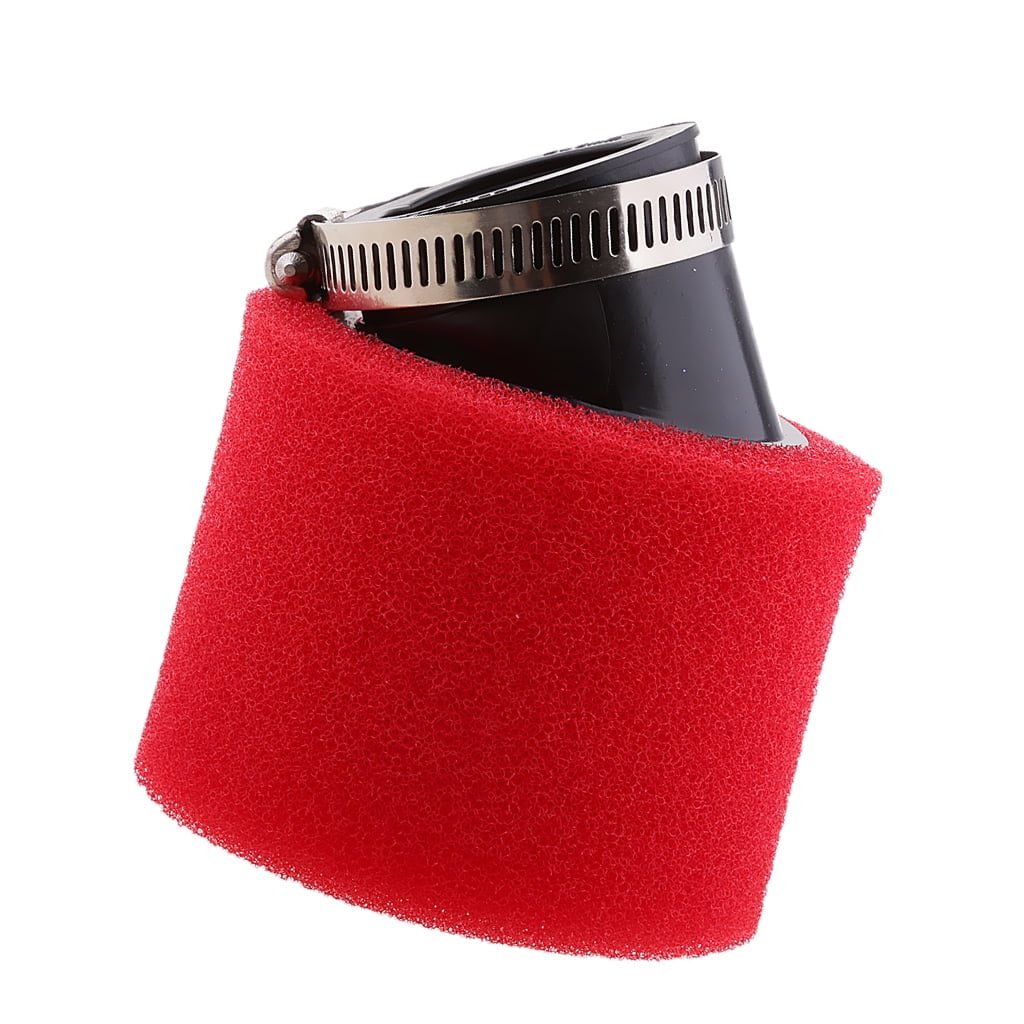 Red Angled Motorcycle Air Filter Pod Cleaner Double Foam 110cc 125cc 