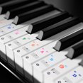thumbnail image 1 of 2pcs Note Letters Decals Removable Piano Keyboard Sticker PVC Musical Accessories For 37 49 54 61 88 Keys Beginners Kids, 1 of 5