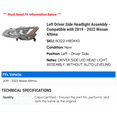 thumbnail image 2 of Left Driver Side Headlight Assembly - Compatible with 2019 - 2022 Nissan Altima 2020 2021, 2 of 2