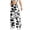 Black, variant on Women Cow Print Wide Leg Pants High Waist Button Fly Loose Jeans Style Brown for Size M