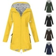 thumbnail image 4 of Atogsazn Women's Rain Jackets Casual Zip Up Windbreaker Long Sleeve Hooded Jacket Lightweight Raincoat Fashion Outerwear 03-Black XXL on Clearance, 4 of 4