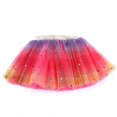 thumbnail image 2 of XQYLOS Starry Night Tutu Skirt - Glow-in-the-Dark Sequins Gauze Skirt with Rainbow Trim, Ballet Recital & Holiday Party Dress, 2 of 3