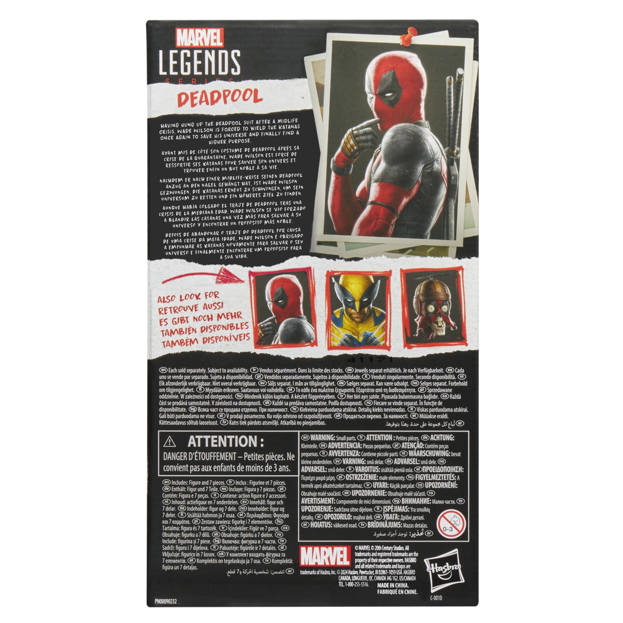 Marvel Legends Series Deadpool, Deadpool & Wolverine Adult Collectible Action Figure (6”)