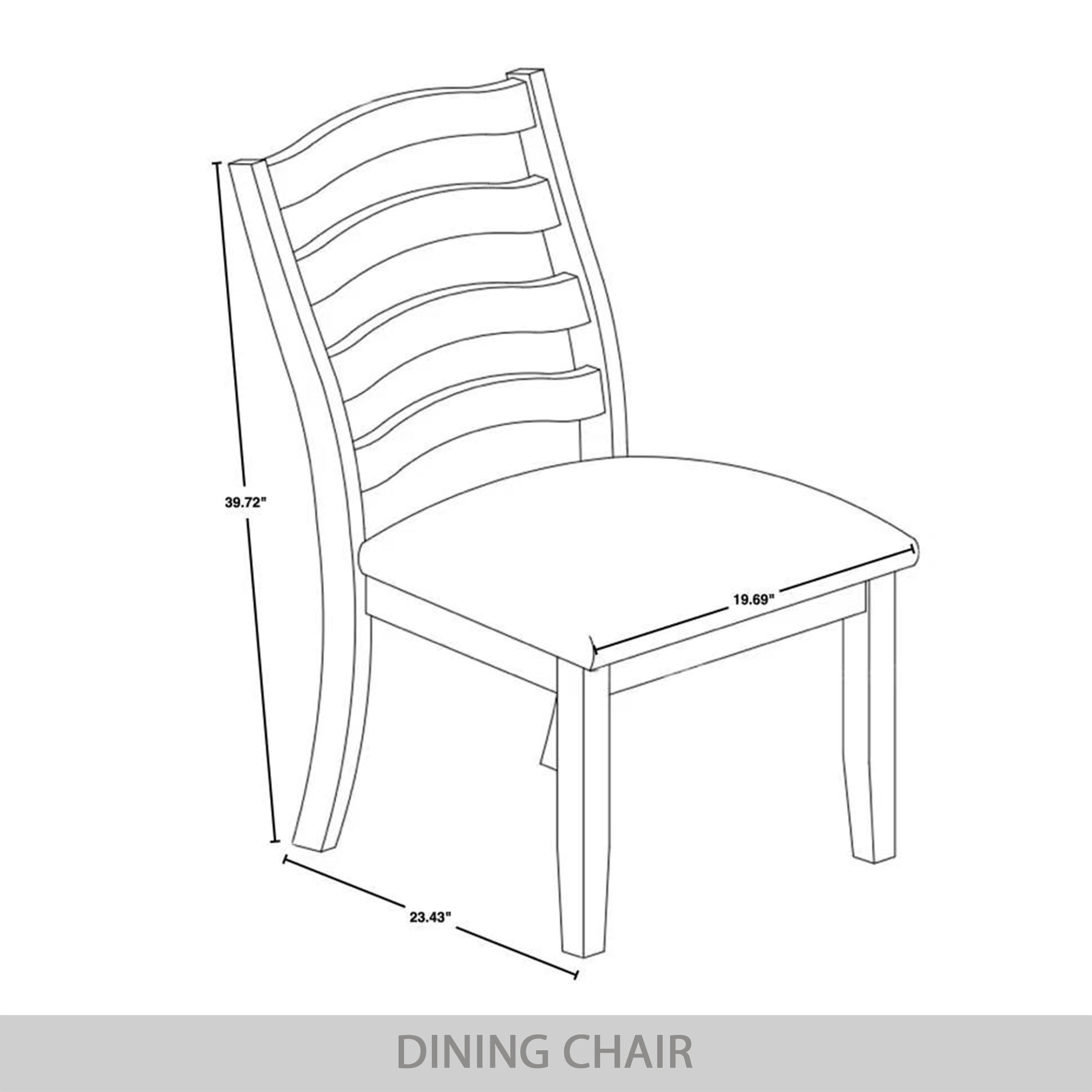 Castle Place Simple Timeless Wooden Dining Chair, Set of 2, Grey