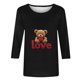thumbnail image 4 of Xuyuer Valentine's Day Print Quarter Sleeve Jacket - Lady's Loose-Fit Casual Crew Neck 3/4 Length T-Shirt Style Top for Romantic Getaways, Cozy Date Nights & Love-Themed Layered Outfits, 4 of 7