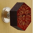 thumbnail image 2 of IBA Indianbeautifulart Boutons Gravés Rouges 10 Pcs Meubles Boutons en Bois Festonné Tiroir Rustique, 2 of 3