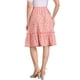 thumbnail image 3 of Falda Midi Floral con Volantes en Capas de Cintura Elástica A-Line para Mujeres INSPIRE CHIC Color Rosa Claro XL, 3 of 6