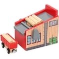 thumbnail image 2 of Wooden Logging Scene Accessories Toy Set Lumber Yard Wood Train Toy Kit, 2 of 9