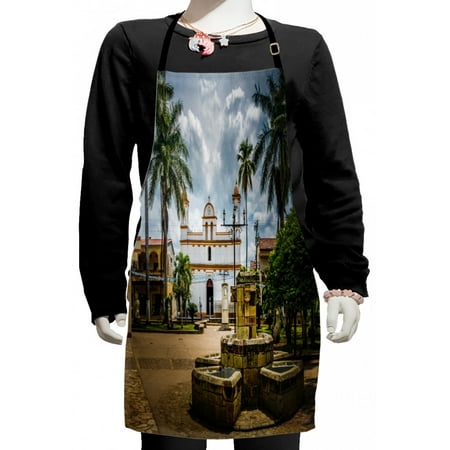 

Travel Kids Apron Main Square of Copan Ruinas City Honduras Central America Mayan Town with Palms Boys Girls Apron Bib with Adjustable Ties for Cooking Baking Painting Multicolor by Ambesonne