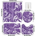 thumbnail image 3 of SHENGXINY 4PCS Shower Curtain Set with hooks, Colorful Marble Print, Non-Slip Rugs/Toilet Lid Cover/Bath Mat - Complete Bathroom Decor Set Purple 71x71in, 3 of 6