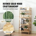 thumbnail image 4 of VEVOR 4-Tier Bamboo Ladder Shelf, Trapezoid Open Bookcase, Display Storage Rack Organizer, Freestanding Flower Plant Stand, Ladder Bookshelf Ideal for Bathroom, Bedroom, Office, Study, Natural, 4 of 9