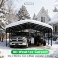 thumbnail image 5 of PABIMIA 20x30 FT Heavy-Duty Galvanized Steel Carport, Outdoor Metal Shelter for Cars, Trucks & Equipment, Black, 5 of 9