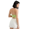 thumbnail image 3 of Sujetador deportivo sexy con cuello fruncido para mujer para correr, fitness, usar chaleco de yoga en la cintura, 3 of 5