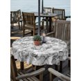thumbnail image 2 of Outdoor Tablecloth with Umbrella Hole for Patio/Picnic/Party/Camping, Gray Coastal Waterproof Table Cloth Round Cover Washable, Summer Beach Starfish Conch Shell Ocean (Dia 60"), 2 of 9