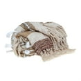 thumbnail image 3 of Parkland Collection Maya 67x52" Vereigated Wool & Fabric Throw Blanket in Beige, 3 of 6