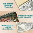 thumbnail image 2 of Netecom Vintage Christmas Window Coloring Book Spiral Bound for Adults, A5 Wooden Cover, 30 Xmas Theme Coloring Pages of Beautiful Windows for Stress Relief and Relaxation, 2 of 6