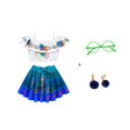 thumbnail image 1 of Disfraz de Cosplay de Disney para niñas, vestido de princesa de Halloween, gafas, pendientes, bolsa de cristal zhangmengya unisex, 1 of 2
